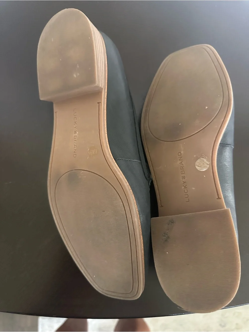 Lucky Brand Black Leather Slip-On Loafers